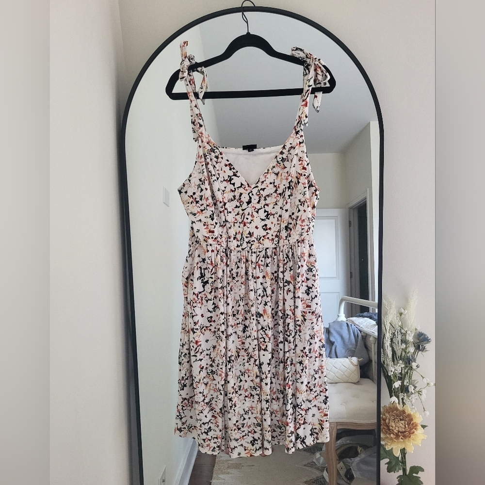 Torrid Floral Tie Strap Dress with Pockets